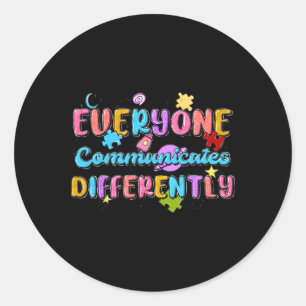 Iedereen communiceert verschillend Autism Special  Ronde Sticker