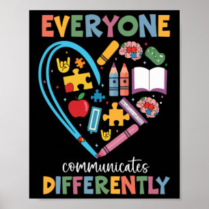 Iedereen communiceert verschillend Autisme Bewust Poster