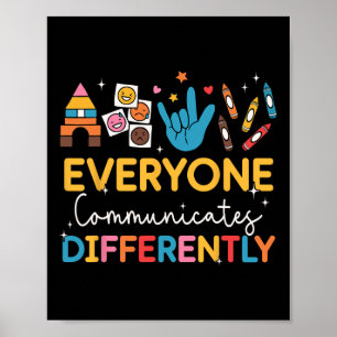 Iedereen communiceert verschillend snelheid autism poster
