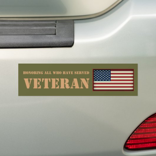 Iedereen die een veteraan Bumpersticker heeft geha (Op auto)