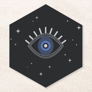 Iedereen die ogen ziet beschermen tegen het kwade kartonnen onderzetters