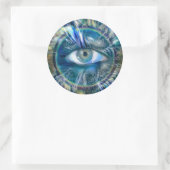 Iedereen die oog ziet ronde sticker (Tas)