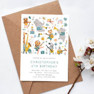Iedereen die van een feestje houdt Safari Dieren V Kaart