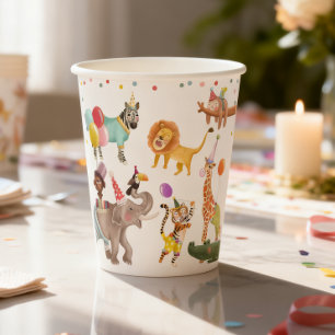 Iedereen die van Feesten Houdt Safari Gezamenlijke Papieren Bekers