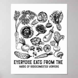 Iedereen eet uit de handen van ongedocumenteerde w poster
