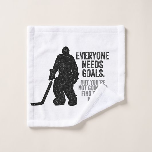 Iedereen heeft doelen nodig (hockey) bad handdoek (Wasdoekje)