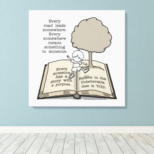 Iedereen heeft een verhaal canvas afdruk (Insitu (Houten vloer))