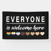 Iedereen hier welkom. spandoek (Horizontaal)