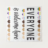 Iedereen hier welkom.  wandkleed (Voorkant (horizontaal))