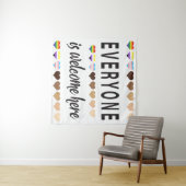 Iedereen hier welkom.  wandkleed (In Situ (horizontaal))