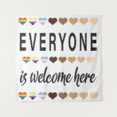 Iedereen hier welkom.  wandkleed (Voorkant)