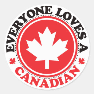 Iedereen houdt van een Canadees! Ronde Sticker