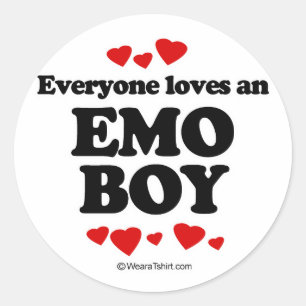 Iedereen houdt van een Emo jongen Ronde Sticker