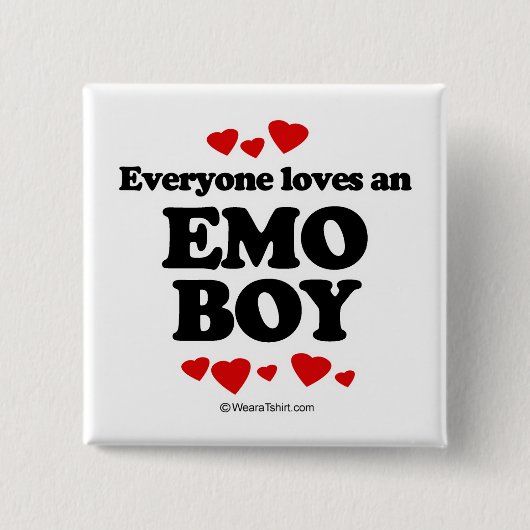 Iedereen houdt van een Emo jongen Vierkante Button 5,1 Cm (Voorkant)