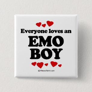 Iedereen houdt van een Emo jongen Vierkante Button 5,1 Cm