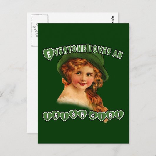 IEDEREEN HOUDT VAN EEN IERS MEISJE BRIEFKAART (Voorkant / Achterkant)