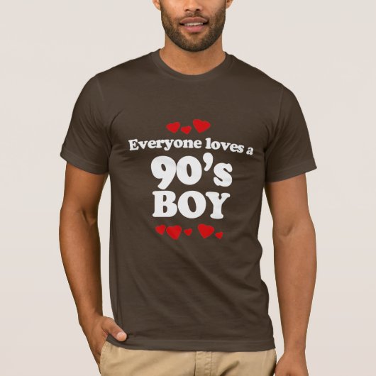Iedereen houdt van een jongen van 90. t-shirt (Voorkant)