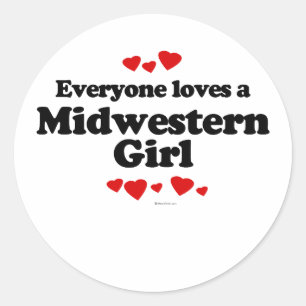 Iedereen houdt van een Midwestern meisje T-shirt Ronde Sticker