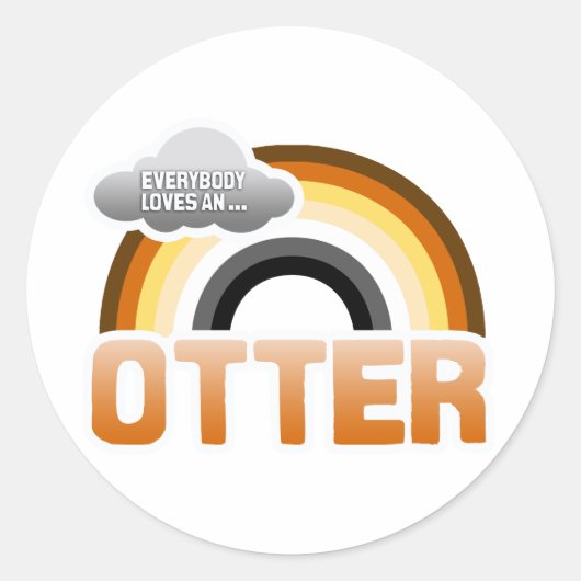 Iedereen houdt van een otter ronde sticker (Voorkant)