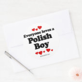 Iedereen houdt van een Poolse jongen Ronde Sticker (Envelop)