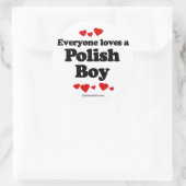 Iedereen houdt van een Poolse jongen Ronde Sticker (Tas)