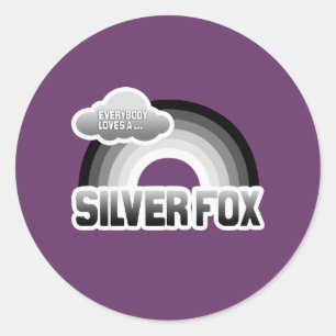 Iedereen houdt van een Silver Fox Ronde Sticker