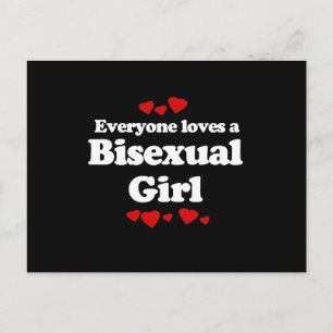 Iedereen houdt van een T-shirt met Bisexual Girl Briefkaart