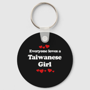 Iedereen houdt van een Taiwanees meisje T-shirt Sleutelhanger