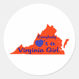 Iedereen houdt van een Virginia Girl Ronde Sticker