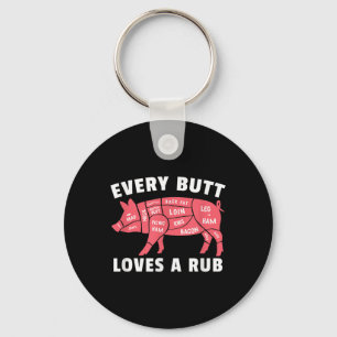 Iedereen houdt van een wrijf grappig varken BBQ va Sleutelhanger