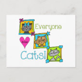 Iedereen houdt van katten briefkaart (Voorkant)