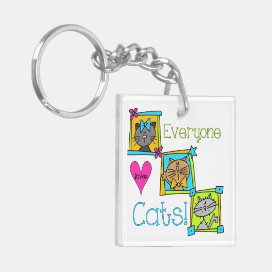 Iedereen houdt van katten sleutelhanger (Voorkant Links)