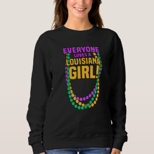 Iedereen houdt van Louisiana Girl Mardi Gras Beads Trui