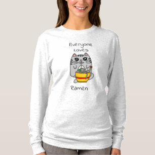 Iedereen houdt van Ramen   Funny Cat Pun T-shirt