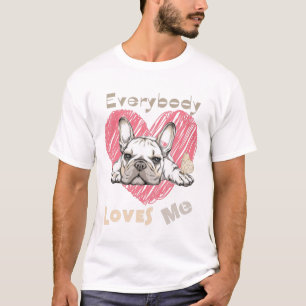 Iedereen houdt van schattig collectie met frenchie t-shirt