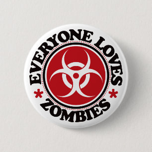 Iedereen houdt van Zombieën - Rood Ronde Button 5,7 Cm