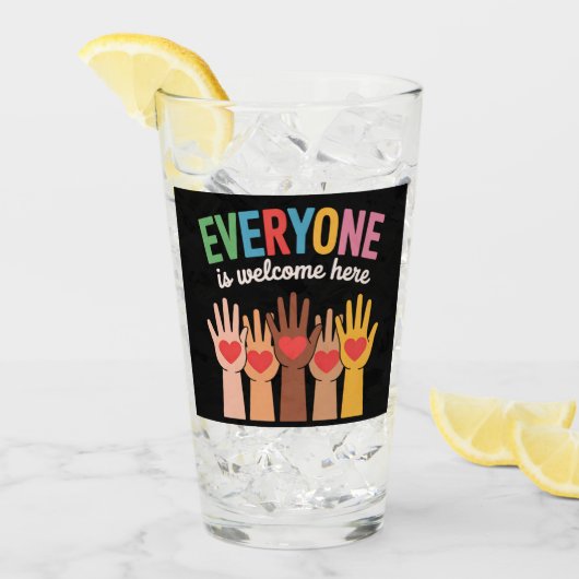 Iedereen is hier welkom glas (Voorkant ijs)