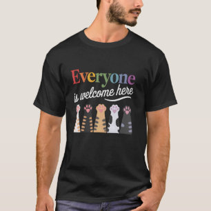 Iedereen is hier welkom Idaho Leraar Kattenpoten T-shirt