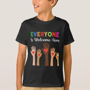 Iedereen is hier welkom Leraar 1 T-shirt