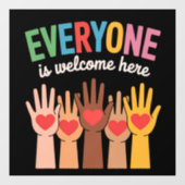 Iedereen is hier welkom raamsticker (Vel)