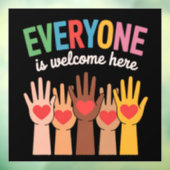 Iedereen is hier welkom raamsticker (Vel 3)