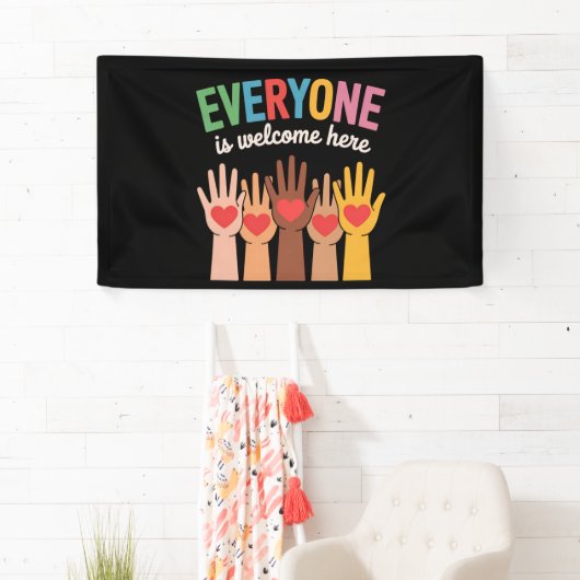 Iedereen is hier welkom spandoek (Insitu)