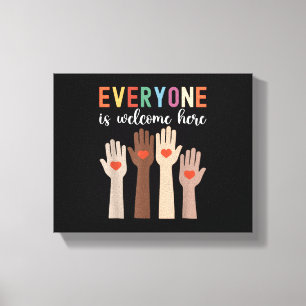 Iedereen is van harte welkom hier Idaho Teacher Canvas Afdruk