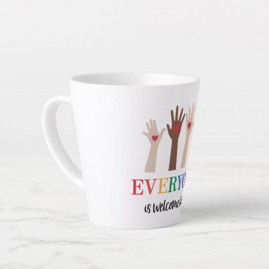 Iedereen is van harte welkom hier Idaho Teacher Latte Mok (Linkerhoek)