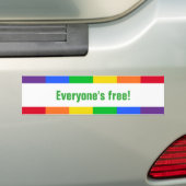 Iedereen is vrij bumpersticker (Op auto)