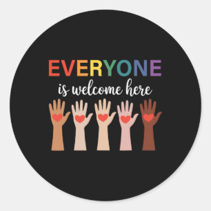 Iedereen is welkom bij Idaho Teacher 3 Ronde Sticker