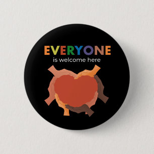 Iedereen is welkom, diversiteit en inclusie zijn g ronde button 5,7 cm