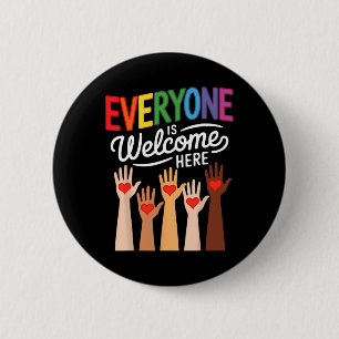 Iedereen is welkom hier Idaho Teacher 41 Ronde Button 5,7 Cm