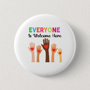 Iedereen is welkom hier Idaho Teacher 60 Ronde Button 5,7 Cm