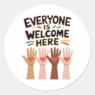 Iedereen is welkom hier Idaho Teacher 79 Ronde Sticker